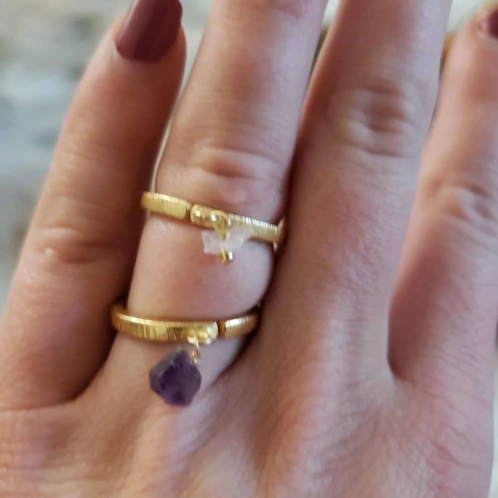 New: Amethyst Raval Stacking Ring - Picture 3 of 4